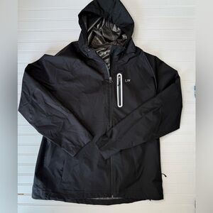 LIV Outdoor Black Zip Windbreaker Jacket Hooded Rain Women XL. 769